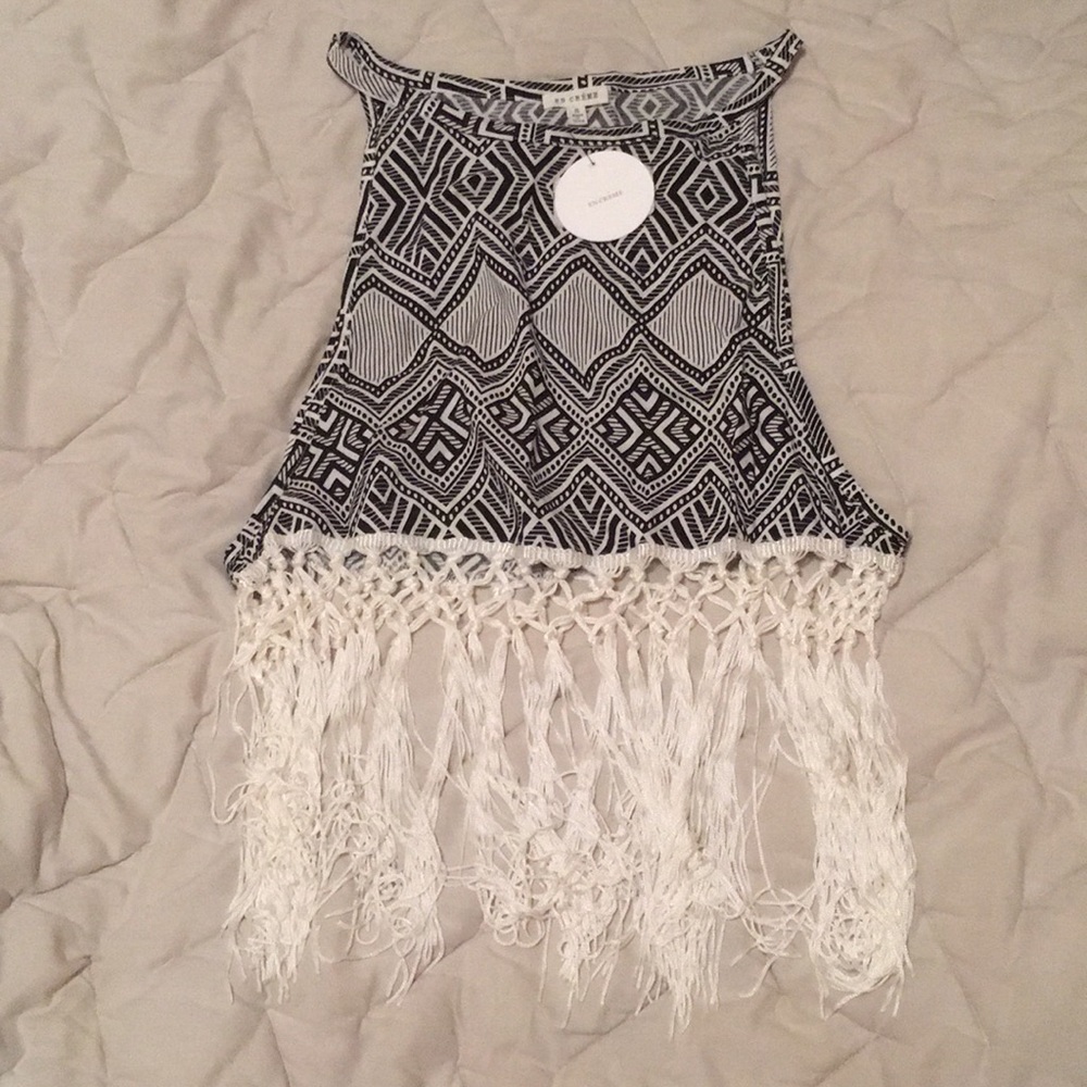 Crop top with crochet bottom